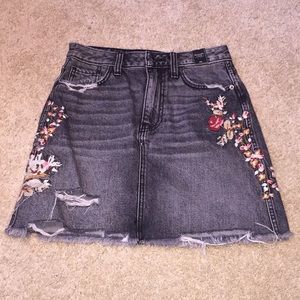 Abercrombie Black denim mini skirt